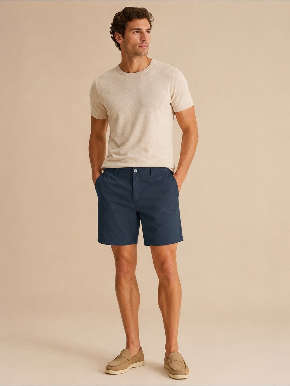Panama Jack Navy Flat-Front Men's Shorts